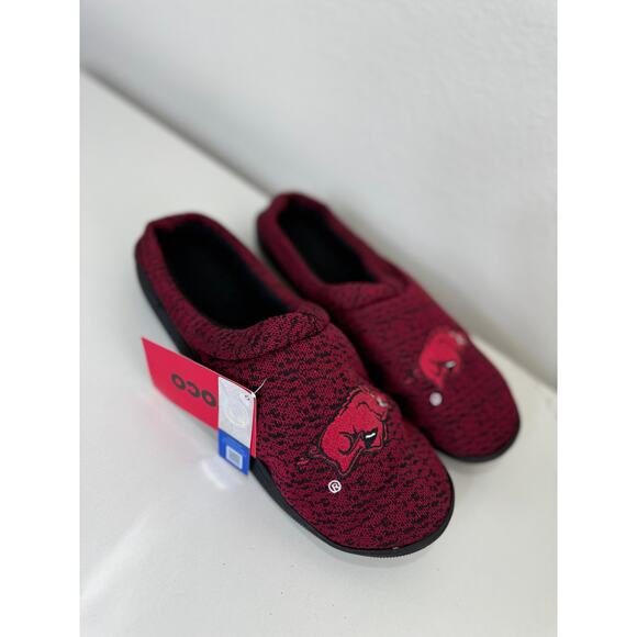 NWT FOCO Men's NCAA College Team Logo Poly Knit Cup Sole Slippers Arkansas 9 - Picture 6 of 11